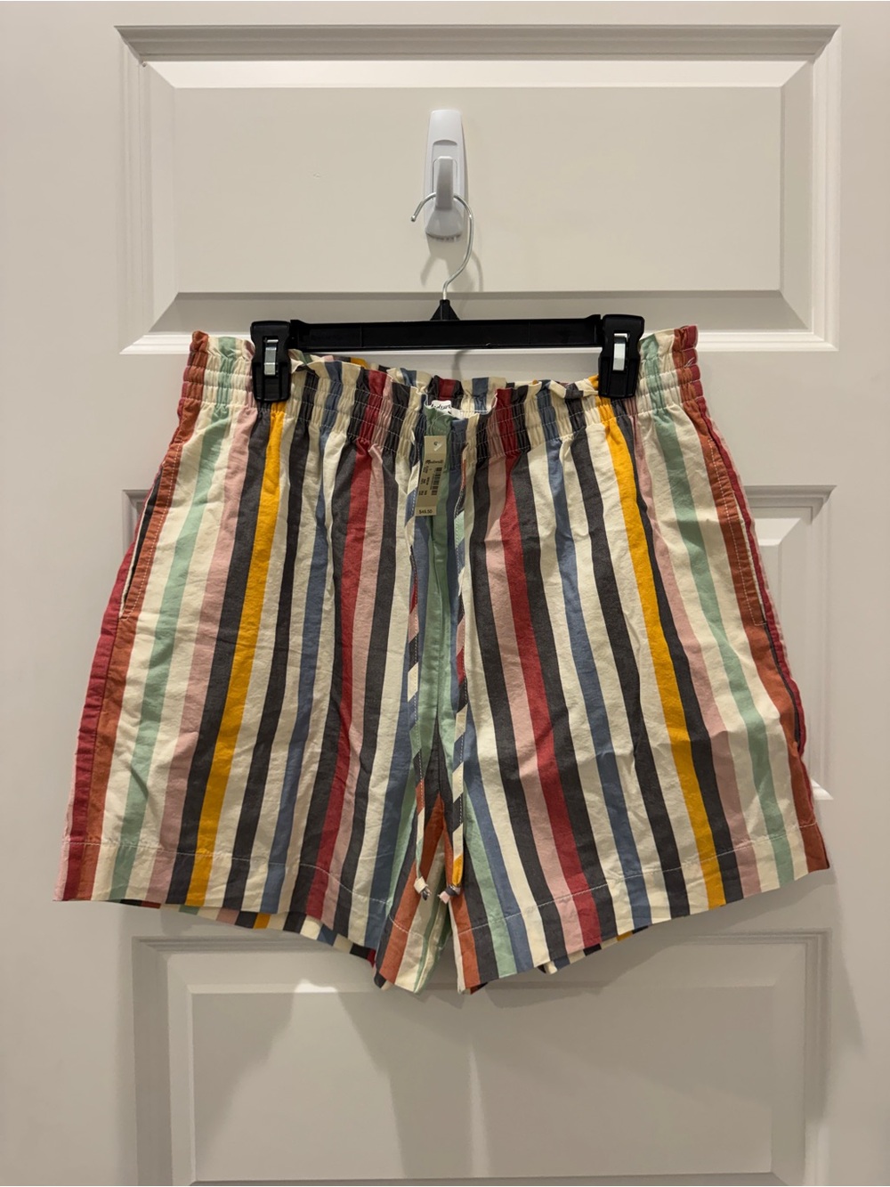 Madewell Multicolor Striped High-Waist Drawstring Shorts